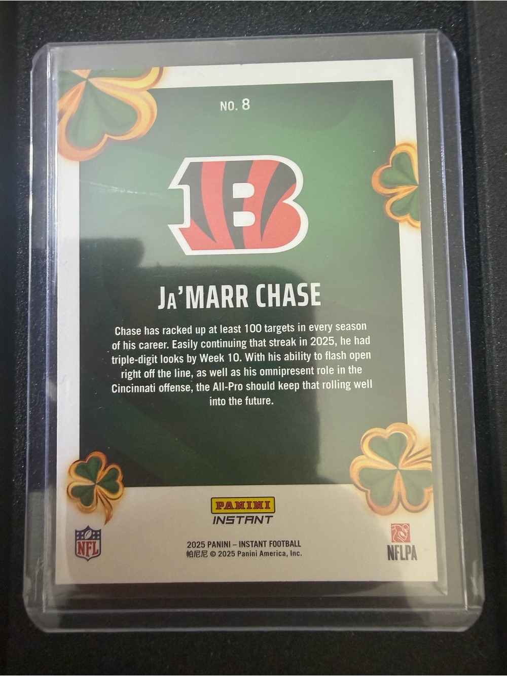 Panini Lucky Clover Ja'Marr Chase Football Collectible Card NFL TCG with case - Picture 2 of 2